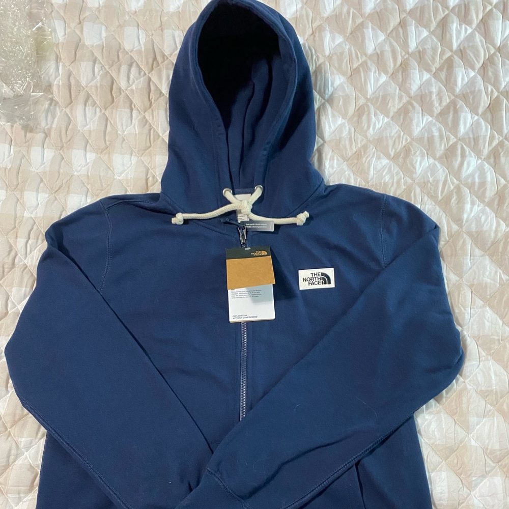 Navy hooded  zip sweatshirt by The North Face